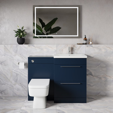 Napoli 390 2 Drawer Vanity Unit Toilet Suite with Glide Basin