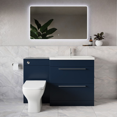 Napoli 390 2 Drawer Vanity Unit Toilet Suite with Glide Basin