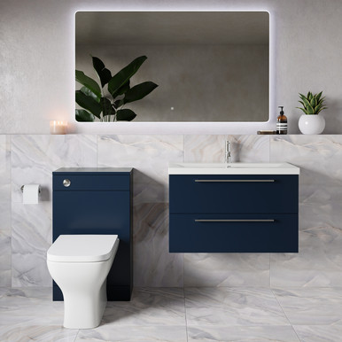 Napoli 390 Wall Mounted 2 Drawer Vanity Unit and Toilet Suite with Glide Basin