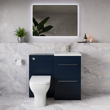 Napoli 390 2 Drawer Vanity Unit Toilet Suite with Glide Basin