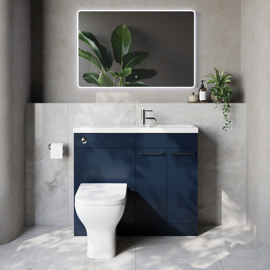 Napoli 250 2 Door Vanity Unit Toilet Suite with Square Silvo Basin