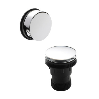 Nuie Chrome Easyclean Push Button Bath Waste With Minamilist Overflow | | Brass | 70Mm X 580Mm X 70Mm