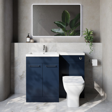 Napoli 460 2 Door Vanity Unit Toilet Suite with Left Hand Square Lucia Basin