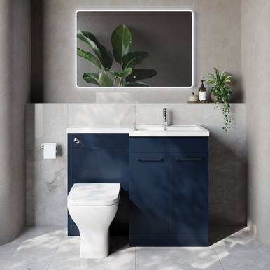 Napoli 460 2 Door Vanity Unit Toilet Suite with Right Hand Square Lucia Basin