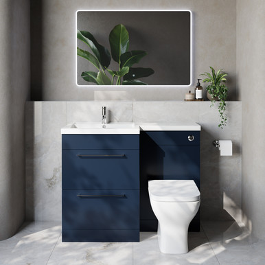 Napoli 460 2 Drawer Vanity Unit Toilet Suite with Left Hand Square Lucia Basin
