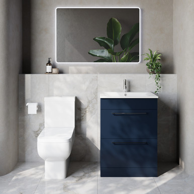 Napoli 460 2 Drawer Vanity Unit and Tacoma Comfort Height Toilet Suite with Angel Basin