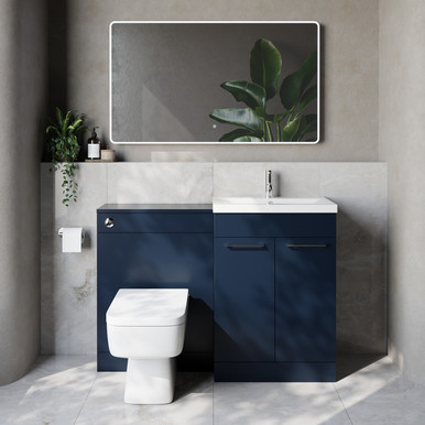 Napoli 390 Cento 2 Door Vanity Unit Toilet Suite with Glide Basin