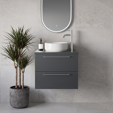 Napoli 390 Wall Mounted 2 Drawer Vanity Unit for Countertop Basins