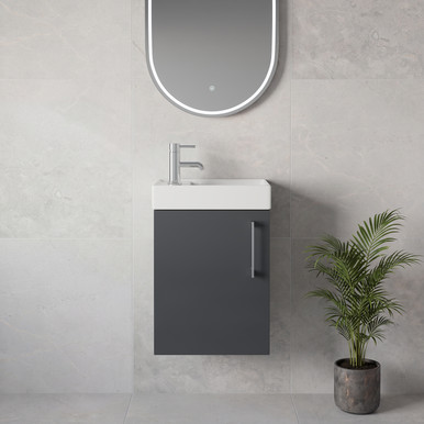 Napoli Cube Wall Mounted Single Door Vanity Unit with Align Basin