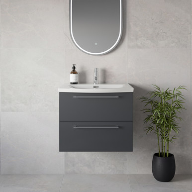 Napoli 390 Wall Mounted 2 Drawer Vanity Unit with Arc Basin