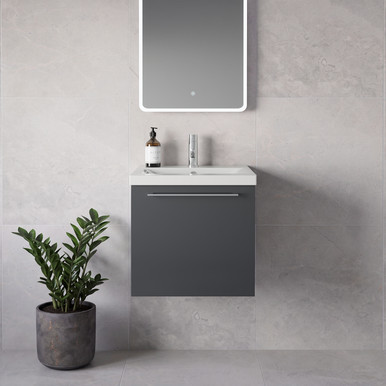 Napoli 390 Wall Mounted Single Drawer Vanity Unit with Glide Basin