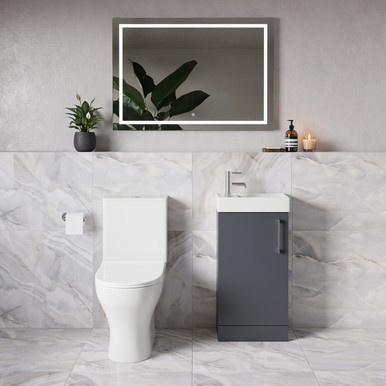 Napoli Cube Single Door Vanity Unit and Jubilee Toilet Suite with Align Basin