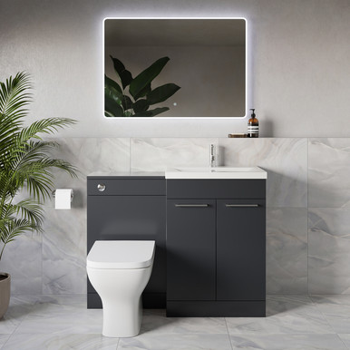 Napoli 390 2 Door Vanity Unit Toilet Suite with Glide Basin
