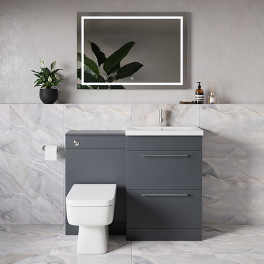 Napoli 390 2 Drawer Vanity Unit Toilet Suite with Glide Basin