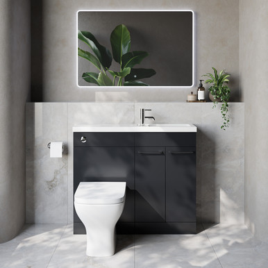 Napoli 250 2 Door Vanity Unit Toilet Suite with Square Silvo Basin