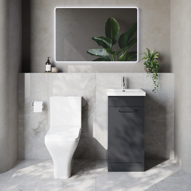 Napoli 390 Single Door Vanity Unit and Kingston Toilet Suite with Glide Basin