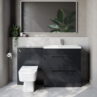 Napoli 390 Cento 2 Drawer Vanity Unit Toilet Suite with Glide Basin