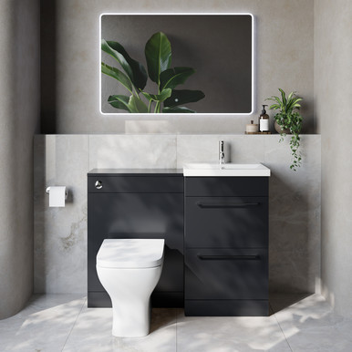 Napoli 390 Cento 2 Drawer Vanity Unit Toilet Suite with Glide Basin