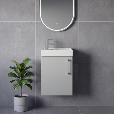 Napoli Cube Wall Mounted Single Door Vanity Unit with Align Basin