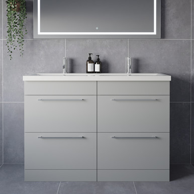 Napoli 390 4 Drawer Vanity Unit with Double Glide Basins