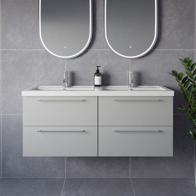 Napoli 390 Wall Mounted 4 Drawer Vanity Unit with Double Lucia Basins