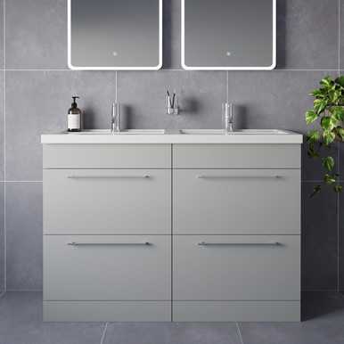 Napoli 390 4 Drawer Vanity Unit with Double Lucia Basins
