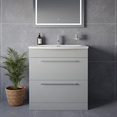 Napoli 390 2 Drawer Vanity Unit with Arc Basin