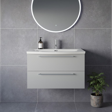 Napoli 390 Wall Mounted 2 Drawer Vanity Unit with Arc Basin