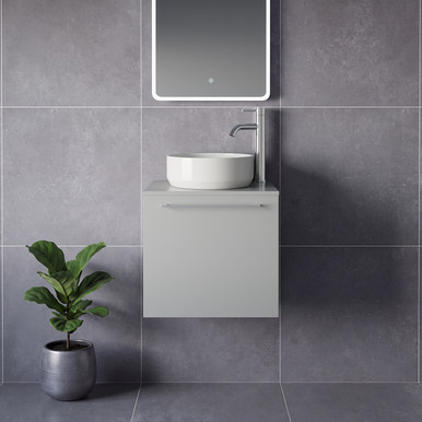 Napoli 390 Wall Mounted Single Drawer Vanity Unit for Countertop Basins