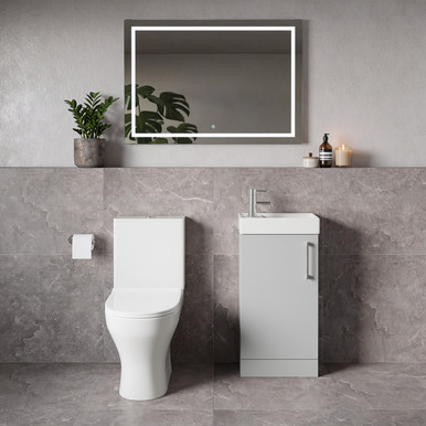 Napoli Cube Single Door Vanity Unit and Jubilee Toilet Suite with Align Basin