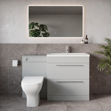 Napoli 390 2 Drawer Vanity Unit Toilet Suite with Glide Basin