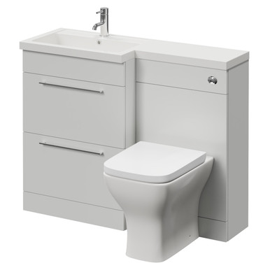 Napoli 390 2 Drawer Vanity Unit Toilet Suite with Square Left Hand Lucia Basin