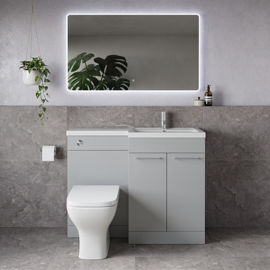 Napoli 390 2 Door Vanity Unit Toilet Suite with Square Right Hand Lucia Basin