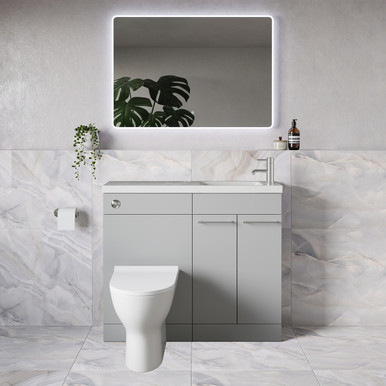 Napoli 250 2 Door Vanity Unit Toilet Suite with Round Silvo Basin