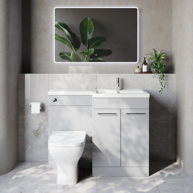 Napoli 460 2 Door Vanity Unit Toilet Suite with Right Hand Square Lucia Basin