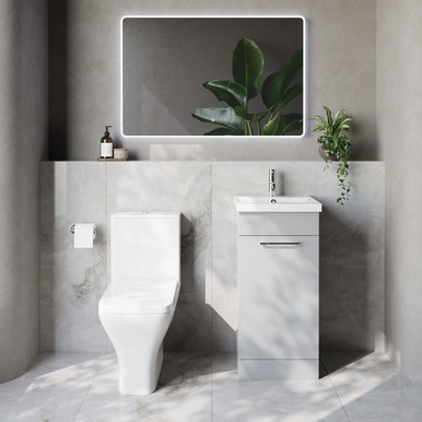 Napoli 390 Single Door Vanity Unit and Kingston Toilet Suite with Glide Basin