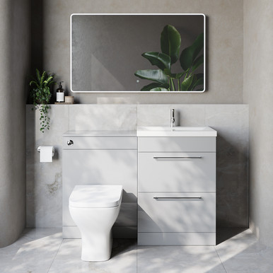 Napoli 390 Cento 2 Drawer Vanity Unit Toilet Suite with Glide Basin