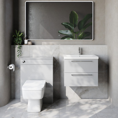 Napoli 390 Cento Wall Mounted 2 Drawer Vanity Unit and Toilet Suite with Glide Basin