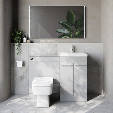 Napoli 390 Cento 2 Door Vanity Unit Toilet Suite with Glide Basin