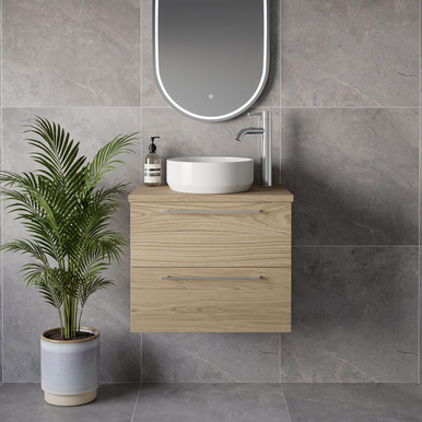 Napoli 390 Wall Mounted 2 Drawer Vanity Unit for Countertop Basins