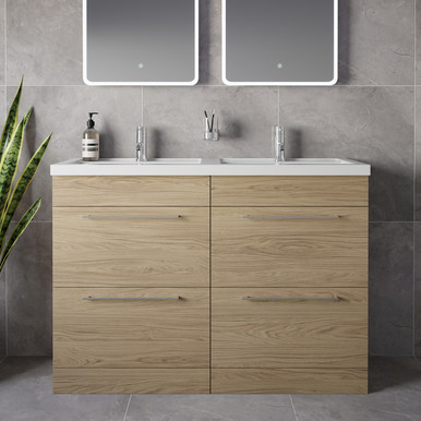 Napoli 390 4 Drawer Vanity Unit with Double Lucia Basins