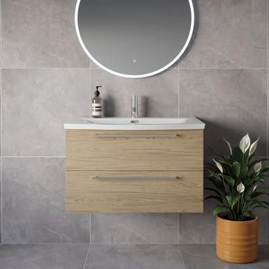 Napoli 390 Wall Mounted 2 Drawer Vanity Unit with Arc Basin