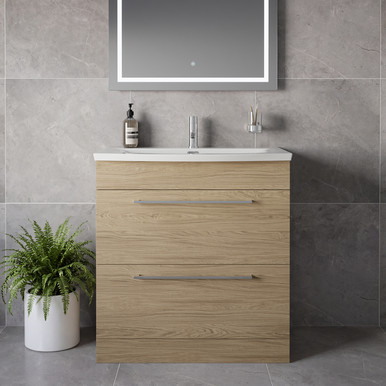 Napoli 390 2 Drawer Vanity Unit with Arc Basin