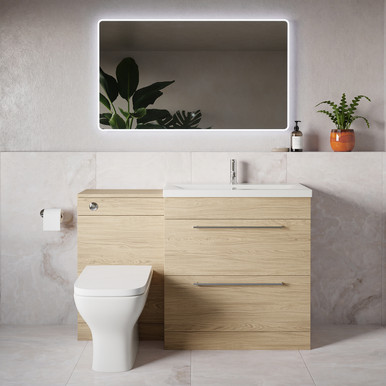 Napoli 390 2 Drawer Vanity Unit Toilet Suite with Glide Basin