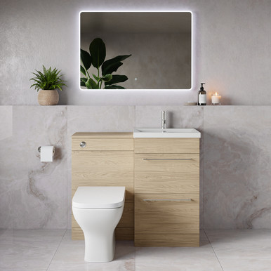 Napoli 390 2 Drawer Vanity Unit Toilet Suite with Glide Basin