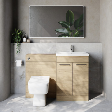 Napoli 390 Cento 2 Door Vanity Unit Toilet Suite with Glide Basin
