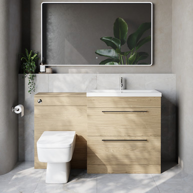 Napoli 390 Cento 2 Drawer Vanity Unit Toilet Suite with Glide Basin