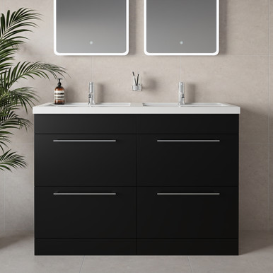 Napoli 390 4 Drawer Vanity Unit with Double Lucia Basins