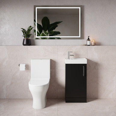 Napoli Cube Single Door Vanity Unit and Jubilee Toilet Suite with Align Basin