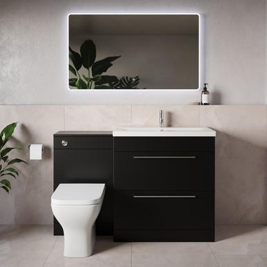 Napoli 390 2 Drawer Vanity Unit Toilet Suite with Glide Basin